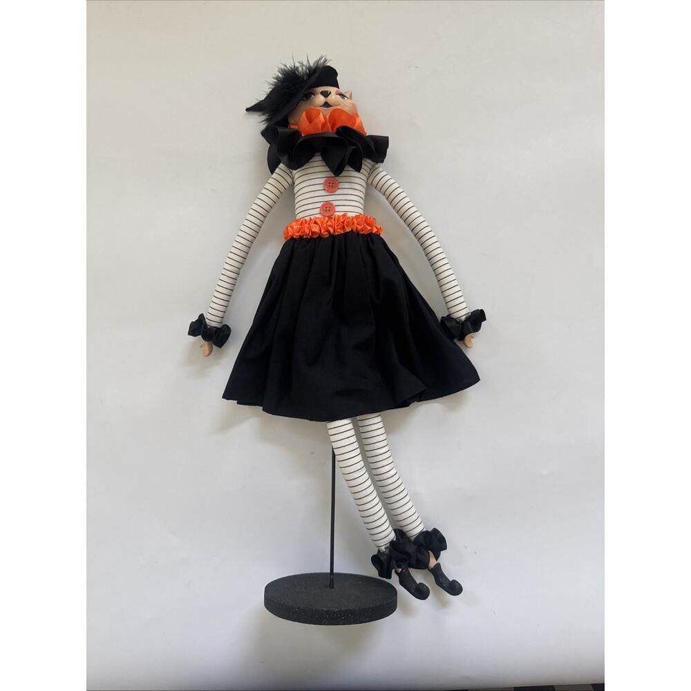 Halloween Cat dressed up as a witch Decoration Whimsical on Stand‎